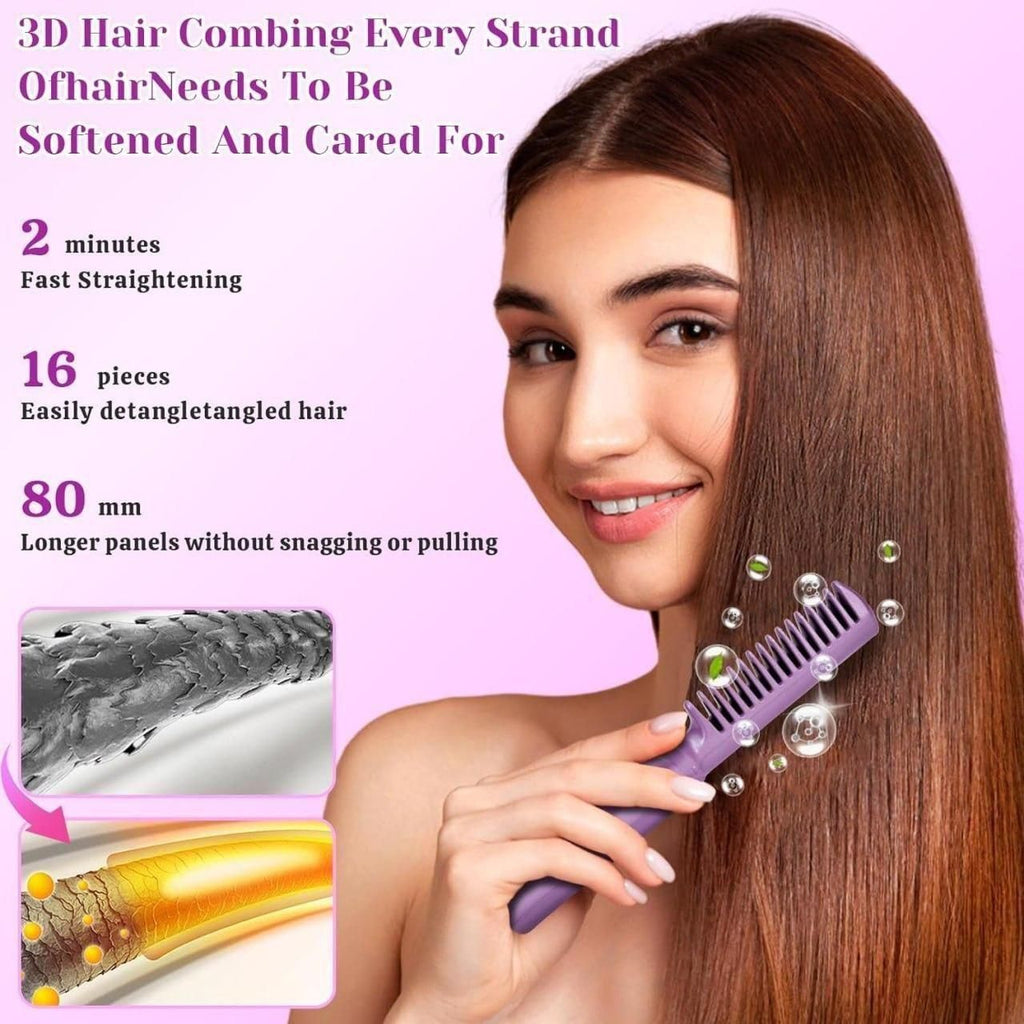 Mini Adjustable Hair Straightener Hot Comb (Cordless & Rechargeable)