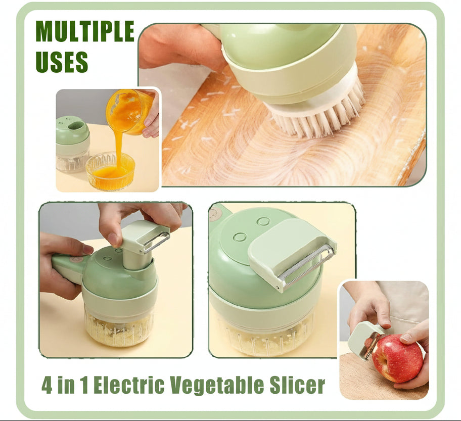 4 in 1 Portable Electric Vegetable Cutter Set