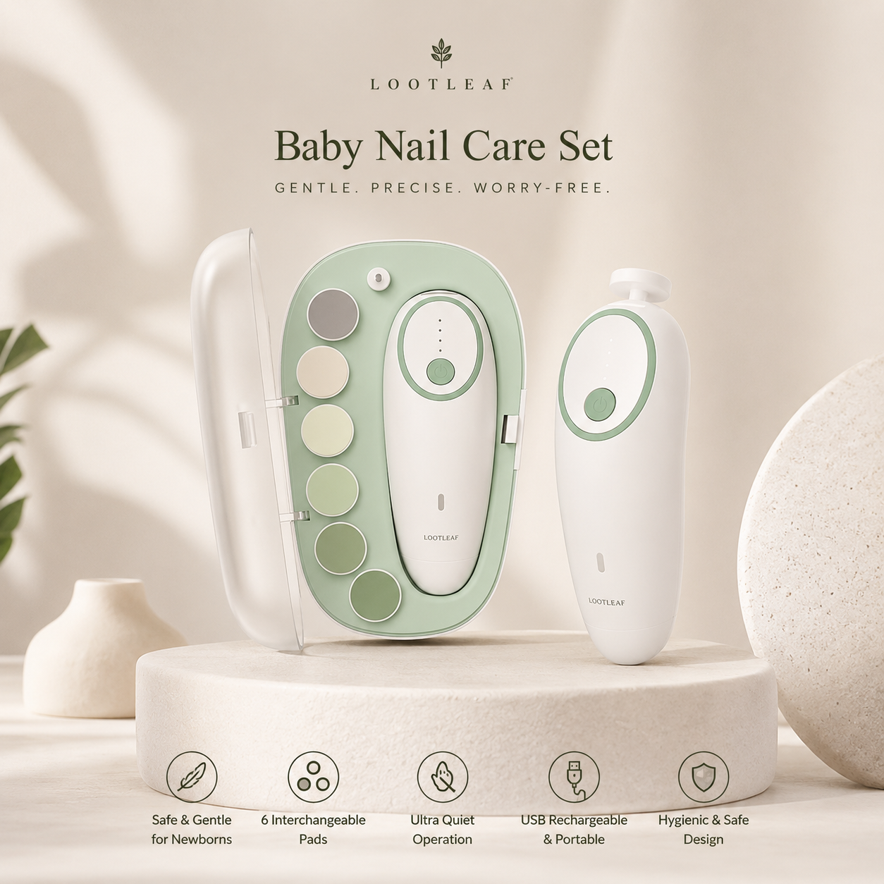 Gentle Baby Nail Trimmer Electric Rechargeable
