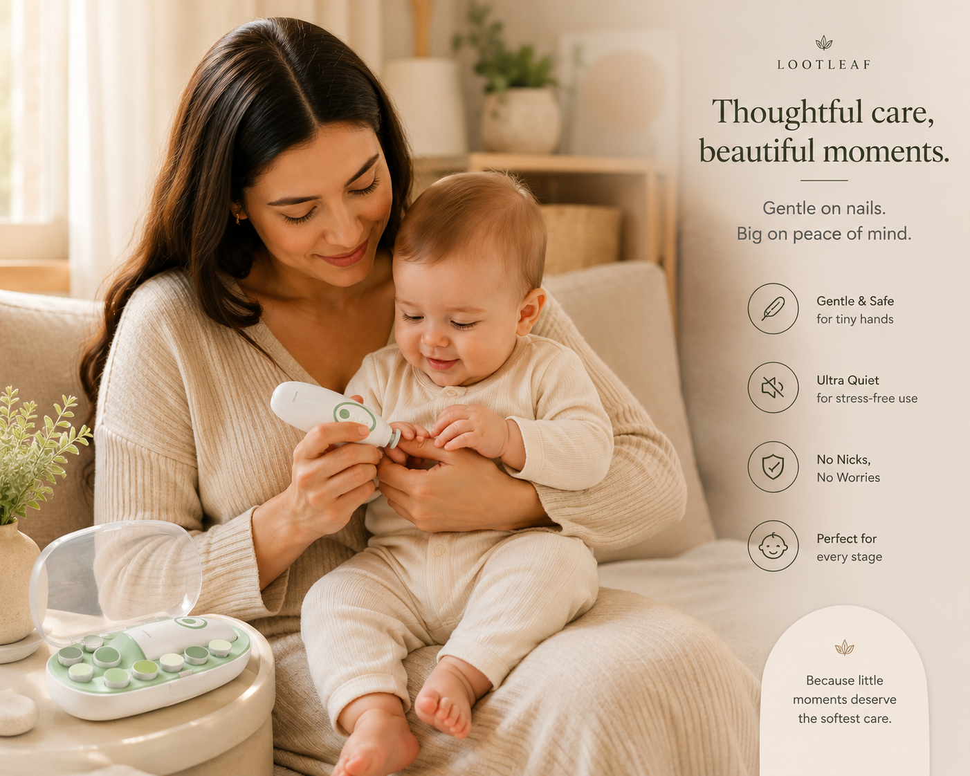 Gentle Baby Nail Trimmer Electric Rechargeable