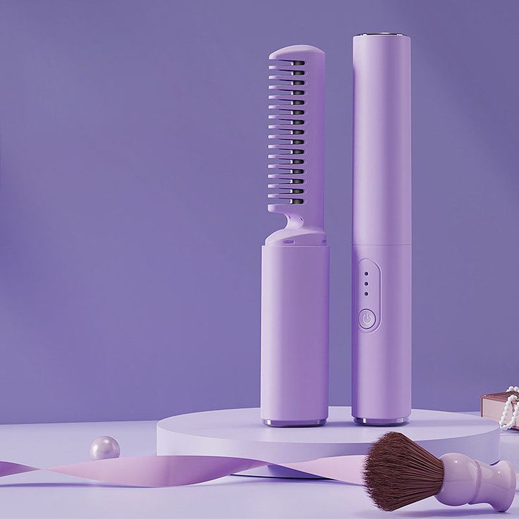 Mini Adjustable Hair Straightener Hot Comb (Cordless & Rechargeable)